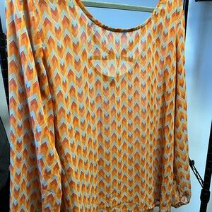 Orange Chevron Women's Top